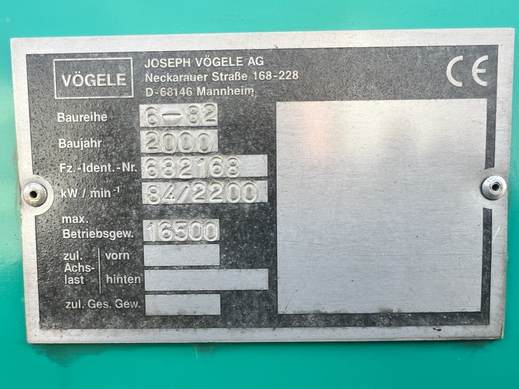 Asphalt paver Vögele Super 1600 Typ 6-82 (111416): picture 7