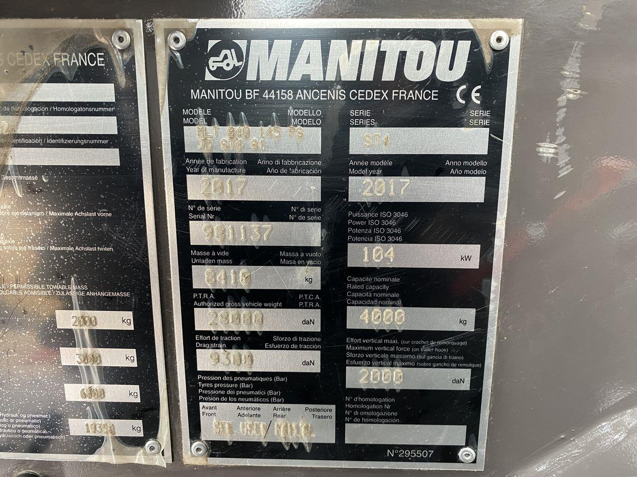 Telescopic handler Manitou MLT840-145PS ELITE: picture 10