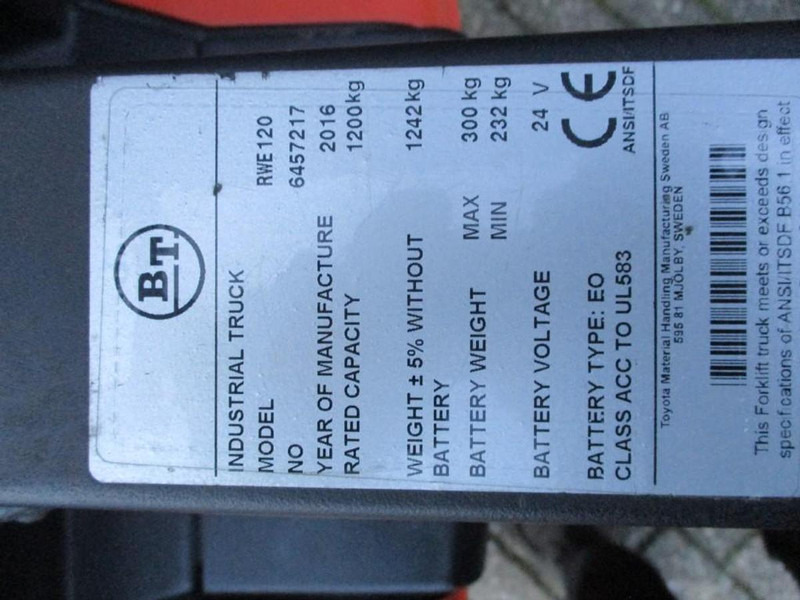 Pallet truck BT RWE120: picture 14