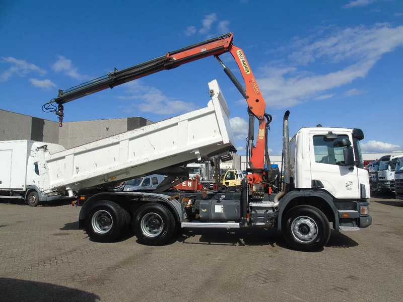 Scania T114-380 + 3SIDE TIPPER + PALFINGER PK155 + 6X4 + MANUAL + SPRING - Crane truck: picture 4 Scania T114-380 + 3SIDE TIPPER + PALFINGER PK155 + 6X4 + MANUAL + SPRING - Crane truck: picture 4