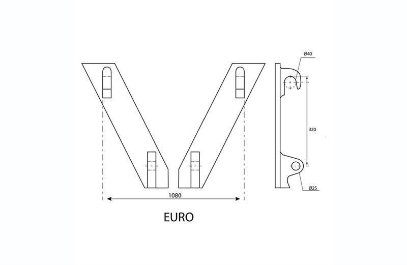 Limas SE 2.5Ton pallegafler med eurobeslag på - Forks for Construction machinery: picture 2 Limas SE 2.5Ton pallegafler med eurobeslag på - Forks for Construction machinery: picture 2