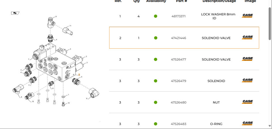 Case 47421446 - Hydraulic valve for Construction machinery: picture 1 Case 47421446 - Hydraulic valve for Construction machinery: picture 1