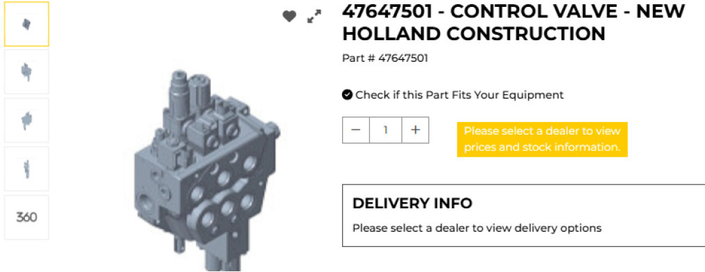 Case 47647501 - Hydraulic valve for Construction machinery: picture 1 Case 47647501 - Hydraulic valve for Construction machinery: picture 1