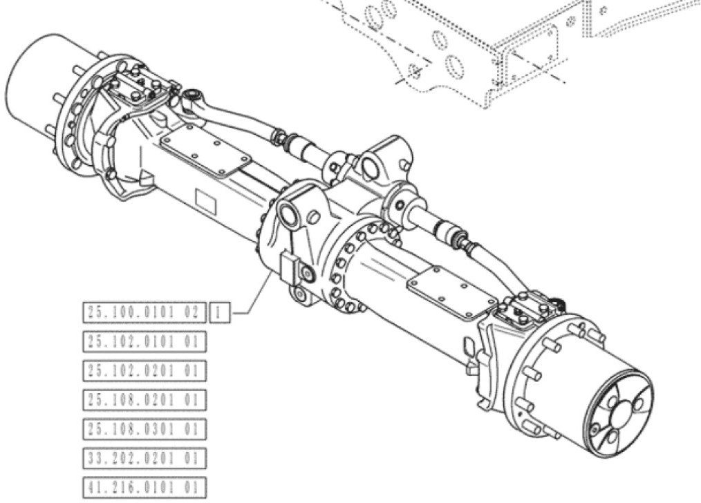 Case 47850494 - 84285791 - Front axle for Construction machinery: picture 1 Case 47850494 - 84285791 - Front axle for Construction machinery: picture 1