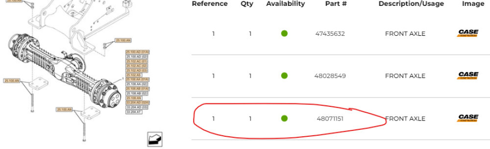Case 48071151 - Front axle for Construction machinery: picture 1 Case 48071151 - Front axle for Construction machinery: picture 1