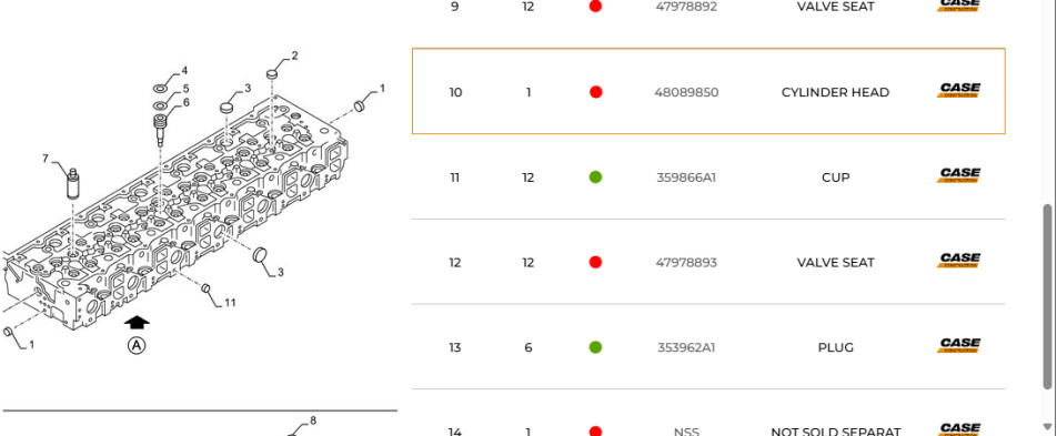 Case 48089850 - Cylinder head for Construction machinery: picture 1 Case 48089850 - Cylinder head for Construction machinery: picture 1