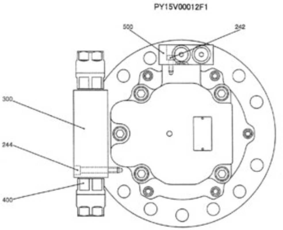 Case PY15V00012F2 - PY15V00012F1 - Swing motor for Construction machinery: picture 2 Case PY15V00012F2 - PY15V00012F1 - Swing motor for Construction machinery: picture 2