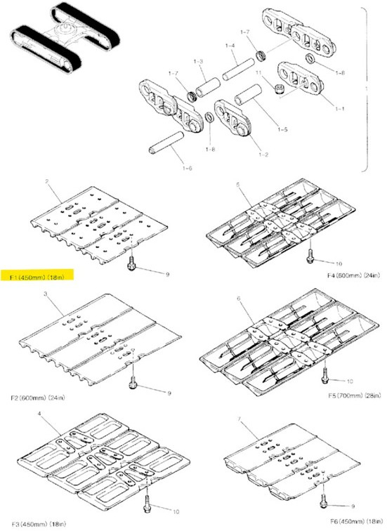 New Holland 2424J175D2 - 2418T20891 - Track for Construction machinery: picture 2 New Holland 2424J175D2 - 2418T20891 - Track for Construction machinery: picture 2