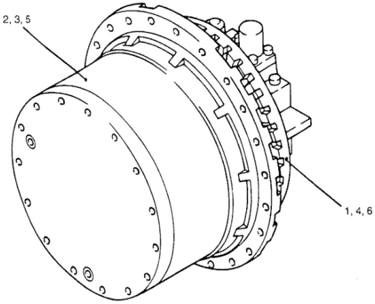 New Holland Kobelco YN15V00011F4 - YN53D00008F3 - Final drive for Agricultural machinery: picture 1 New Holland Kobelco YN15V00011F4 - YN53D00008F3 - Final drive for Agricultural machinery: picture 1