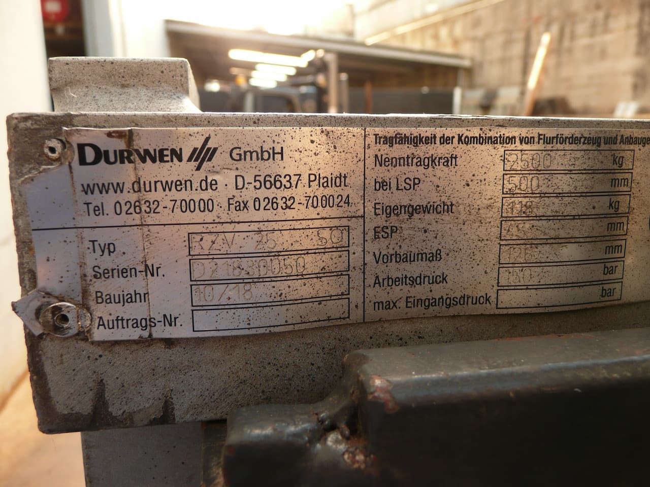 DURWEN RZV 25 SO - Attachment for Material handling equipment: picture 5 DURWEN RZV 25 SO - Attachment for Material handling equipment: picture 5