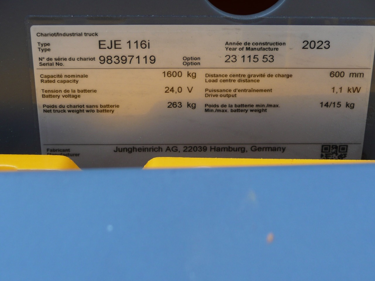 Jungheinrich EJE 116i LI-ION - Pallet truck: picture 2 Jungheinrich EJE 116i LI-ION - Pallet truck: picture 2