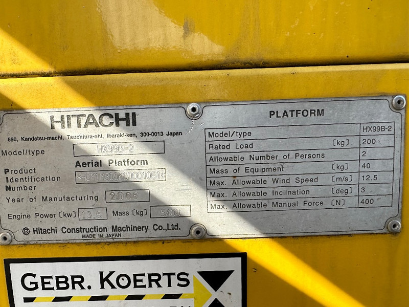 Hitachi HX 99 B-2 railroad - Telescopic boom: picture 5 Hitachi HX 99 B-2 railroad - Telescopic boom: picture 5