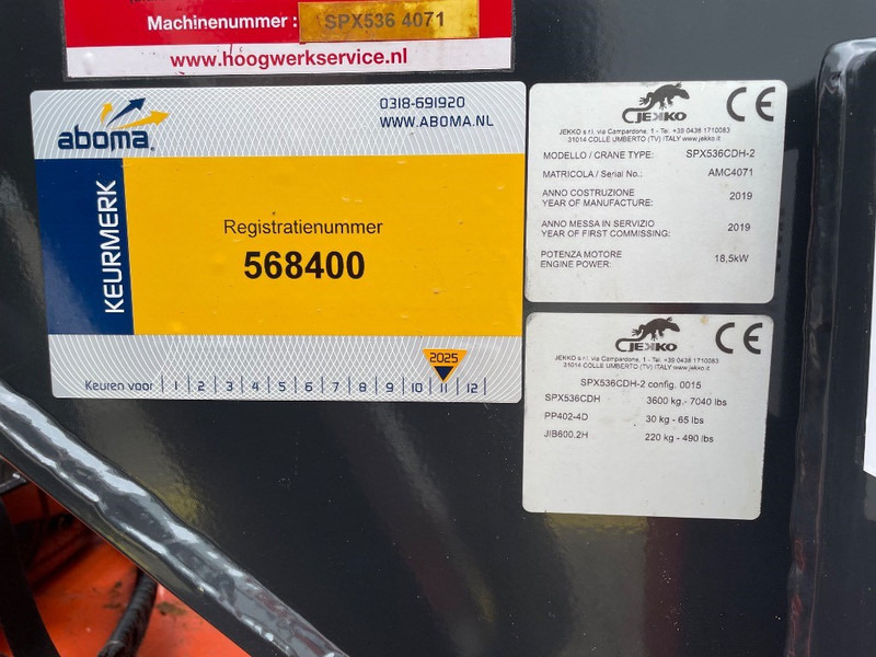 Jekko SPX 536 CDH-2 - Mini crane: picture 3 Jekko SPX 536 CDH-2 - Mini crane: picture 3