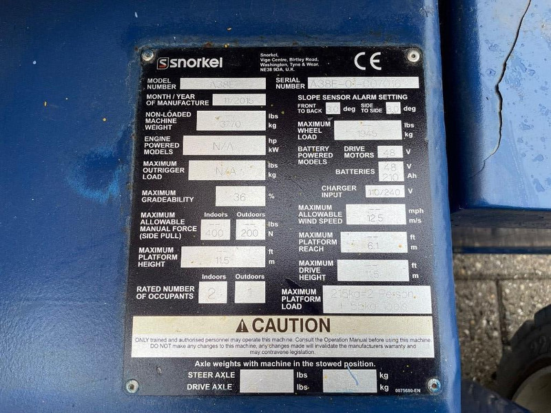 Snorkel A 38 E - Articulated boom: picture 3 Snorkel A 38 E - Articulated boom: picture 3