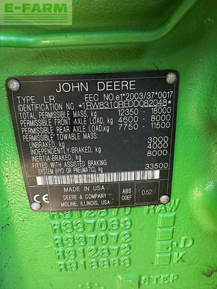John Deere 8310r - Farm tractor: picture 4 John Deere 8310r - Farm tractor: picture 4