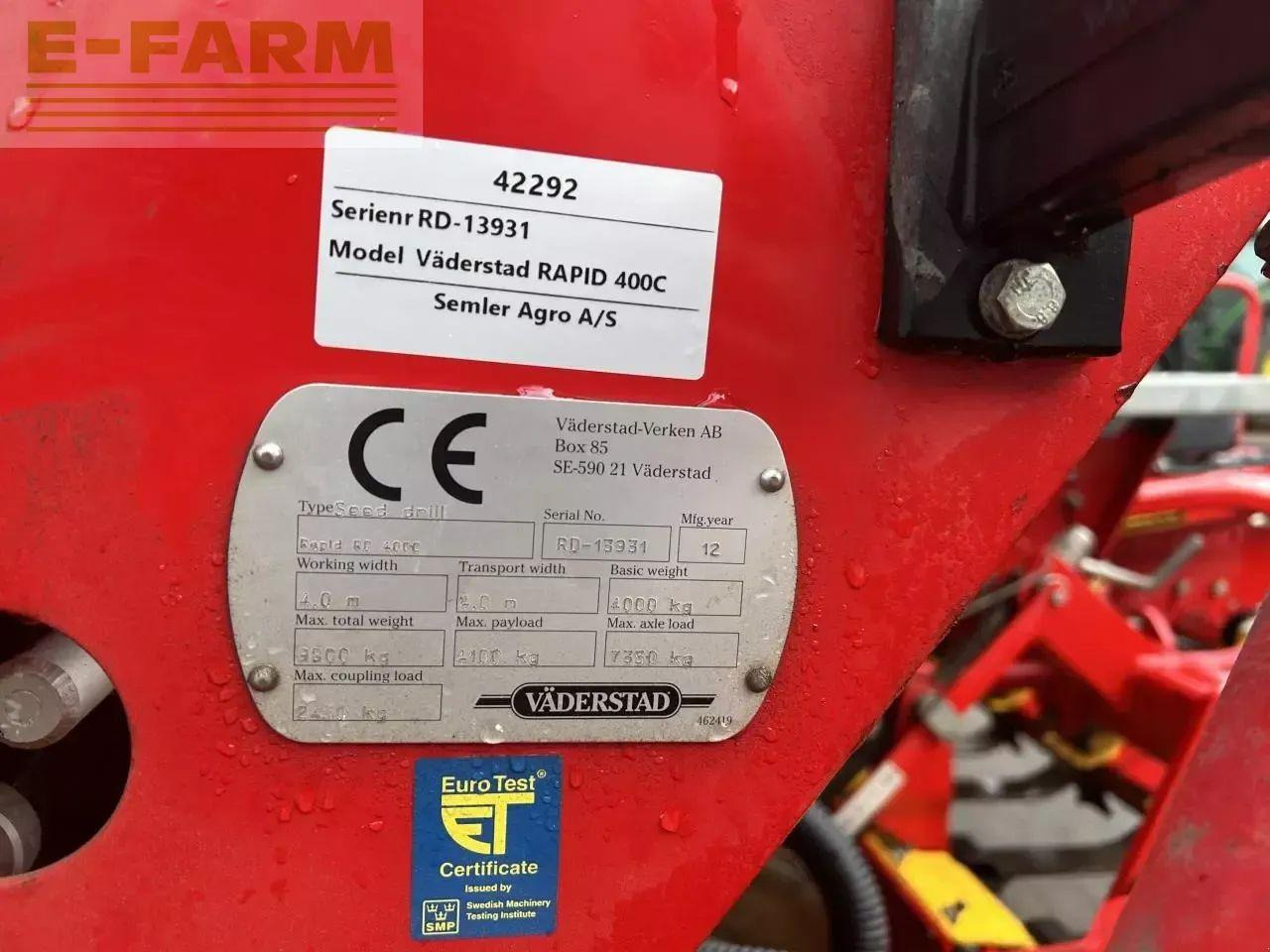 Väderstad rapid 400c - Combine seed drill: picture 3 Väderstad rapid 400c - Combine seed drill: picture 3