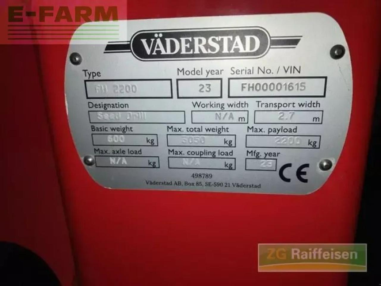 Väderstad tpv 12 - Precision seed drill: picture 5 Väderstad tpv 12 - Precision seed drill: picture 5