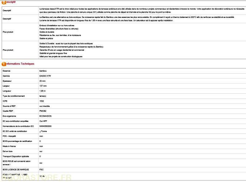 250 m2 de lames de terrasse en bambou DASSO XTR - Tool/ Equipment: picture 3 250 m2 de lames de terrasse en bambou DASSO XTR - Tool/ Equipment: picture 3