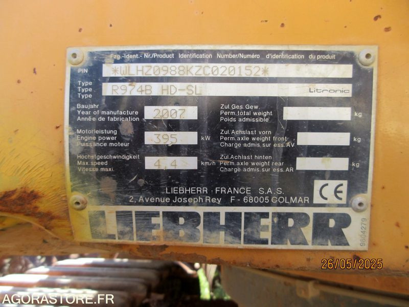 PELLE/CHENILLES LIEBHERR R974B HDSL - 2007 - 18838 HEURES - Crawler excavator: picture 5 PELLE/CHENILLES LIEBHERR R974B HDSL - 2007 - 18838 HEURES - Crawler excavator: picture 5