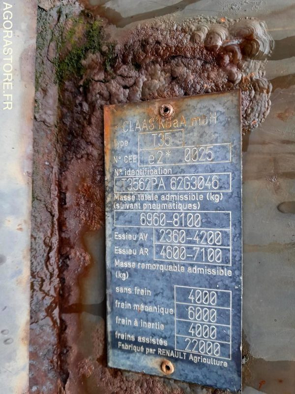 Farm tractor TRACTEUR RENAULT ERGOS446 avec chargeur FAUCHEUX F26R 7580h: picture 8 Farm tractor TRACTEUR RENAULT ERGOS446 avec chargeur FAUCHEUX F26R 7580h: picture 8