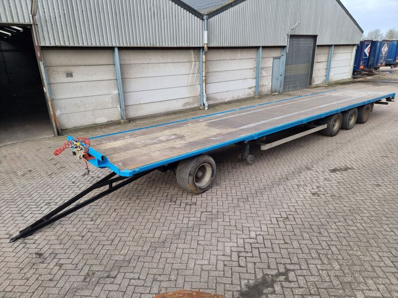 Van Hool 13.60 M LONG - 1 M HIGH - SUPER SINGLE TIRES - DRUM BRAKES - Dropside/ Flatbed trailer: picture 1 Van Hool 13.60 M LONG - 1 M HIGH - SUPER SINGLE TIRES - DRUM BRAKES - Dropside/ Flatbed trailer: picture 1