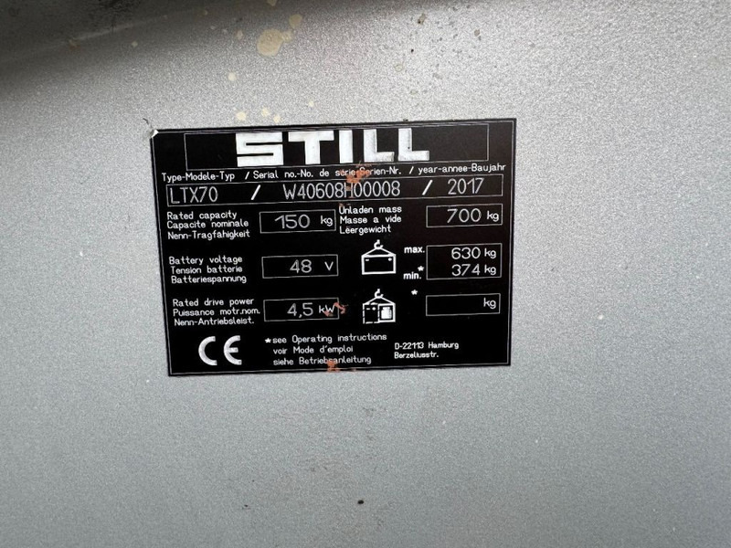 Tow tractor Still LTX70 Elektrische Trekker / Startkar / Voertuigtrekker 2017 Elektrisch ACCU 2019 Keuring 3/2024: picture 10 Tow tractor Still LTX70 Elektrische Trekker / Startkar / Voertuigtrekker 2017 Elektrisch ACCU 2019 Keuring 3/2024: picture 10