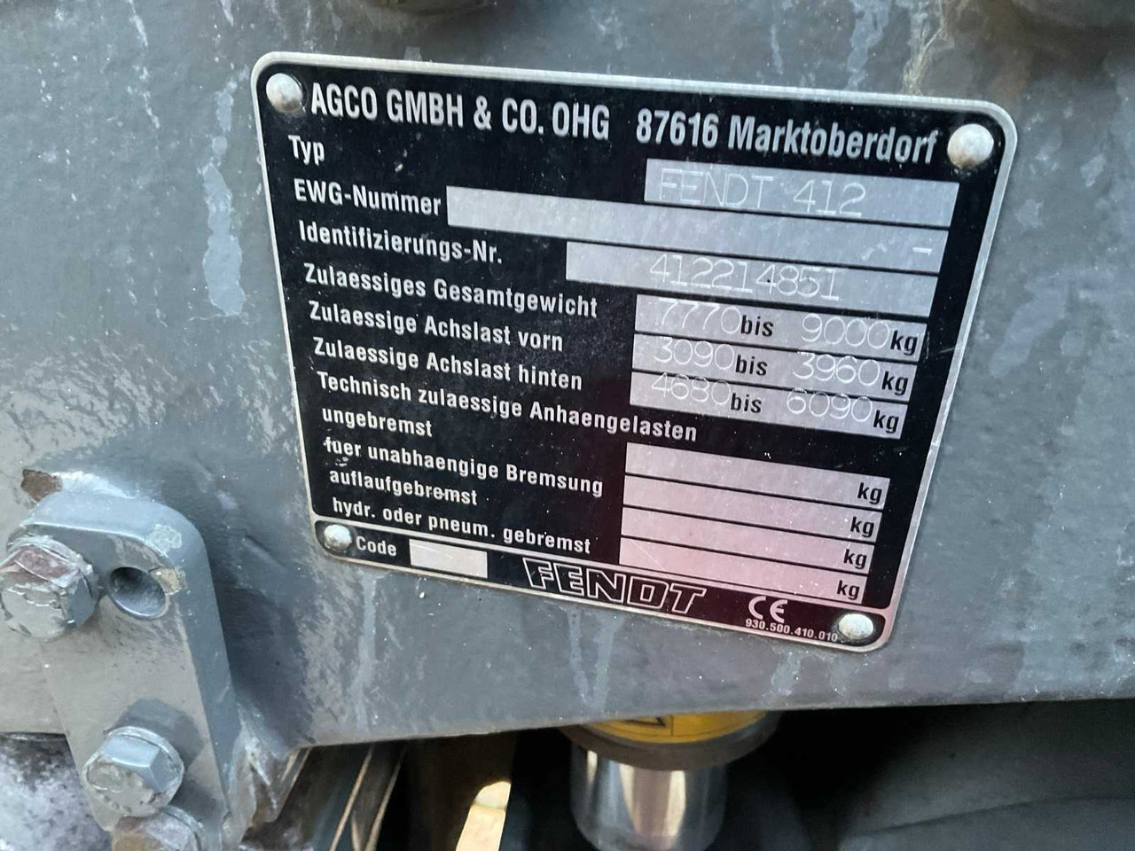 Farm tractor 2005 FENDT FARMER 412 VARIO ALL-WHEEL DRIVE FARM TRACTOR: picture 18 Farm tractor 2005 FENDT FARMER 412 VARIO ALL-WHEEL DRIVE FARM TRACTOR: picture 18