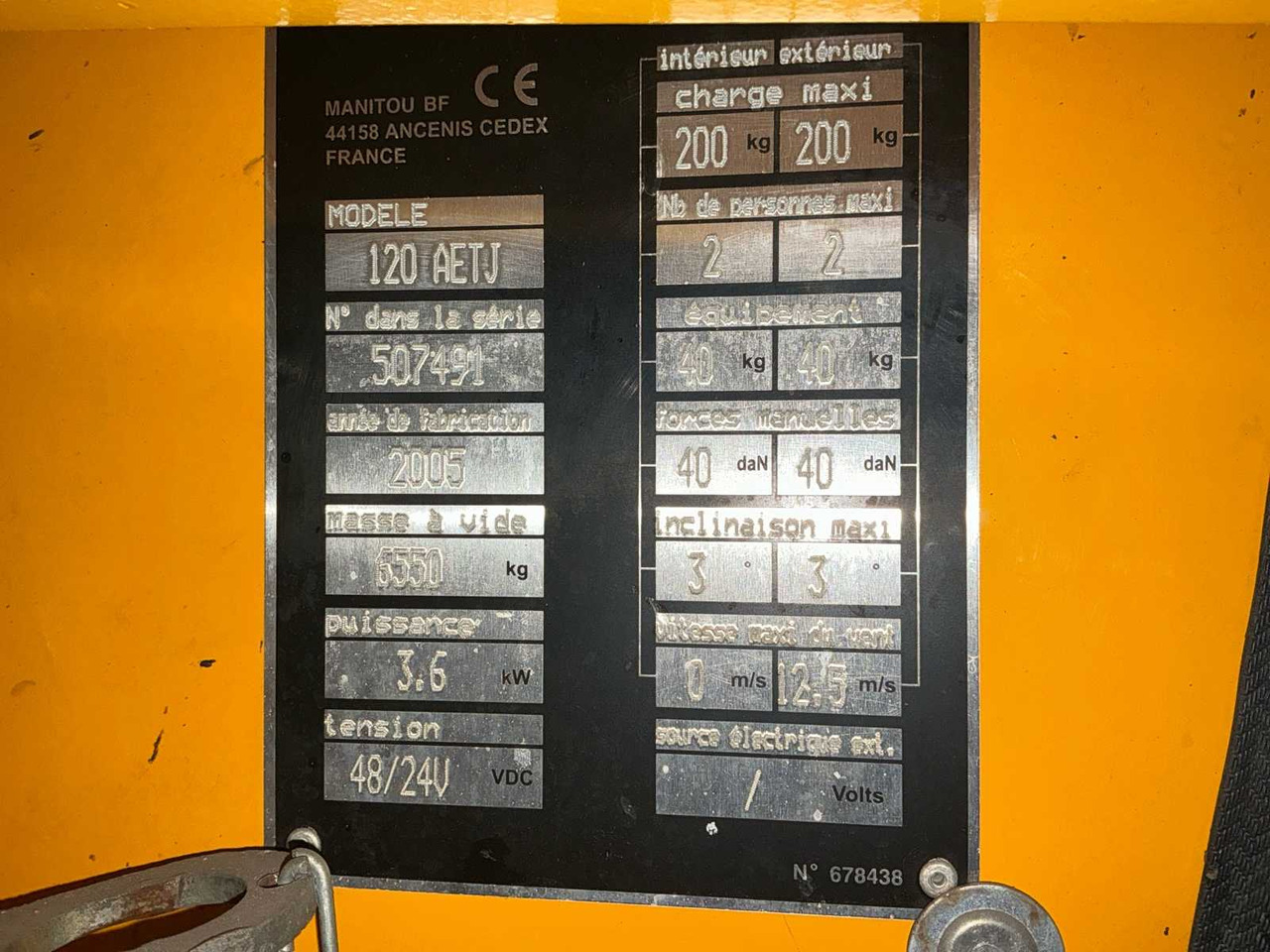 Aerial platform 2005 MANITOU 120 AETJ AERIAL PLATFORM: picture 24