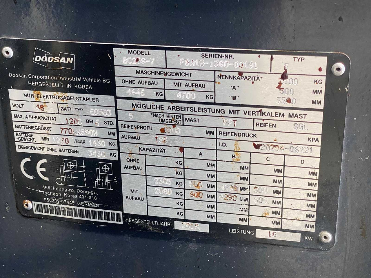 Forklift DOOSAN - 2018 - BC25S-7 - 4.29M TRIPLEX, FREE-LIFT, SIDE-SHIFT - FORKLIFT: picture 6 Forklift DOOSAN - 2018 - BC25S-7 - 4.29M TRIPLEX, FREE-LIFT, SIDE-SHIFT - FORKLIFT: picture 6