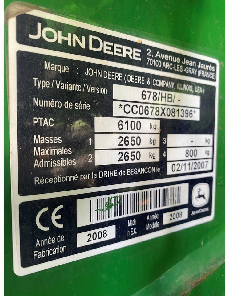 JOHN DEERE 678/HB/- - Round baler: picture 4 JOHN DEERE 678/HB/- - Round baler: picture 4