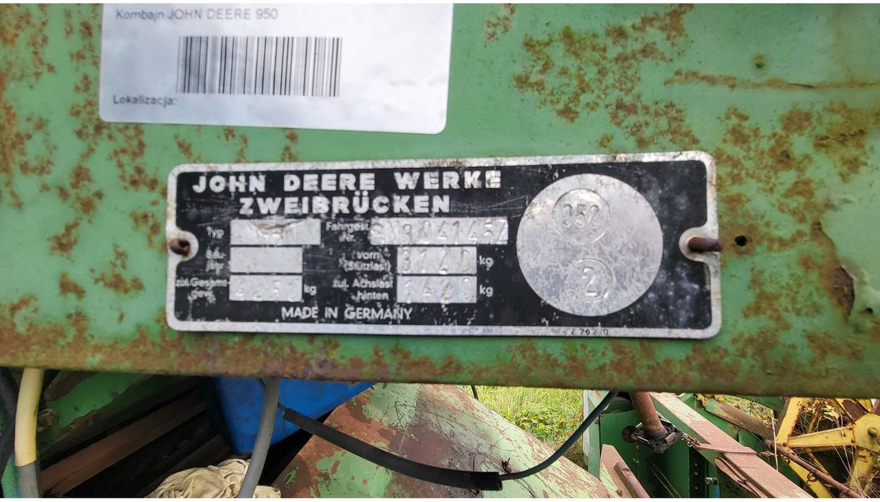 Combine harvester JOHN DEERE 950 COMBINE HARVESTER: picture 12 Combine harvester JOHN DEERE 950 COMBINE HARVESTER: picture 12