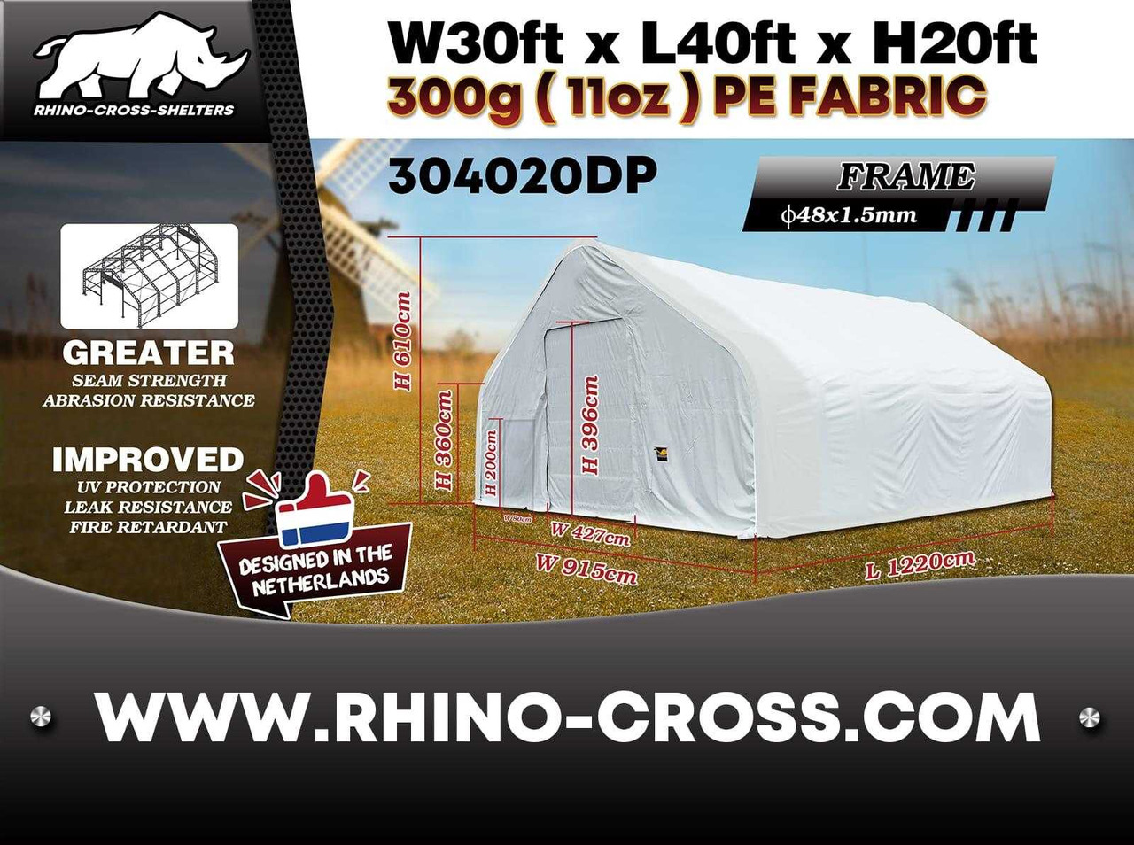 Rhino-Cross-Shelter 304020DP - 12,2x9,15x6,1 m - Storage tank: picture 2 Rhino-Cross-Shelter 304020DP - 12,2x9,15x6,1 m - Storage tank: picture 2