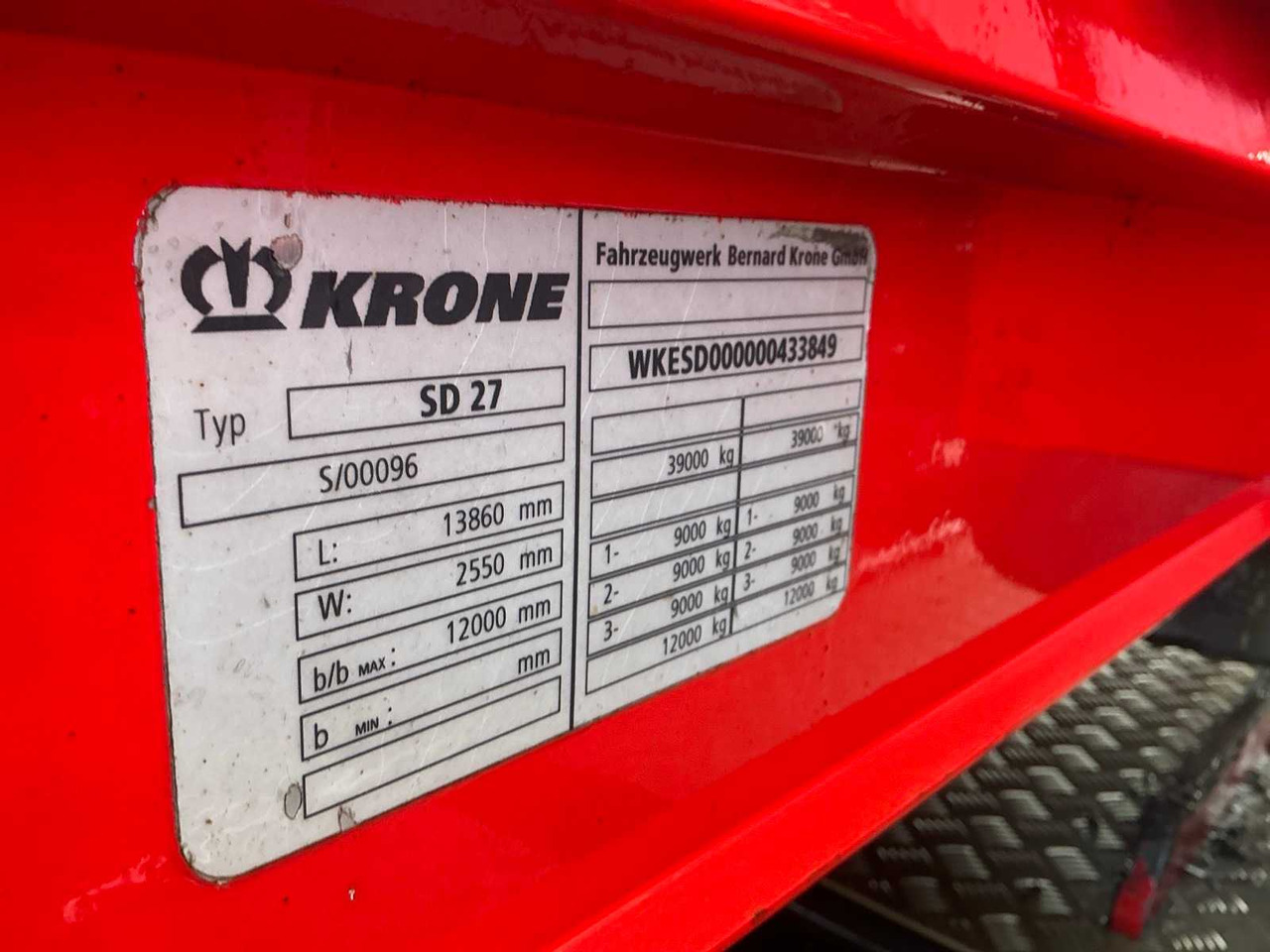 2008 KRONE SD-27 SEMI-TRAILER KRONE - Semi-trailer: picture 3 2008 KRONE SD-27 SEMI-TRAILER KRONE - Semi-trailer: picture 3