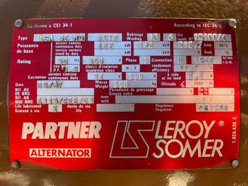 Generator set Cummins 140 kVA Leroy Somer generatorset: picture 7