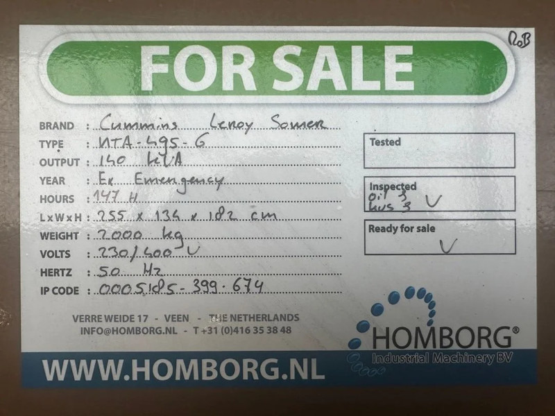 Generator set Cummins 140 kVA Leroy Somer generatorset: picture 12