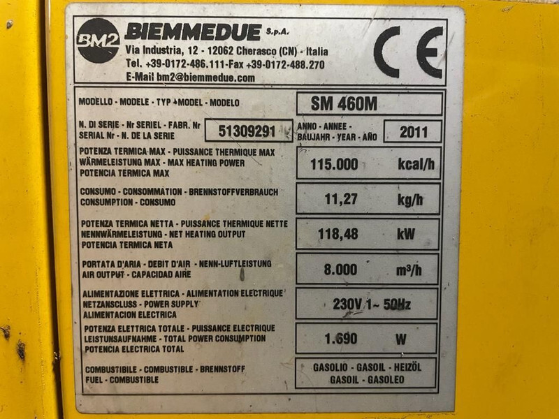 Dieselheater Air to Air SM 460M 119 kW - 8000 m3 / h Diesel Heater Kachel - Construction heater: picture 3 Dieselheater Air to Air SM 460M 119 kW - 8000 m3 / h Diesel Heater Kachel - Construction heater: picture 3