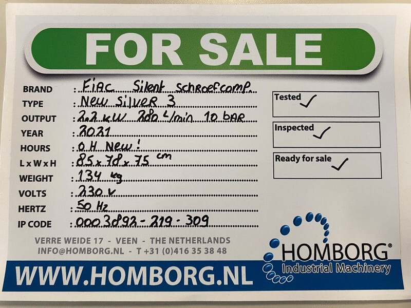 Fiac New Silver 3 Silent 2.2 kW 3 PK 280 L / min 10 Bar Elektrische Schroefcompressor - Air compressor: picture 2 Fiac New Silver 3 Silent 2.2 kW 3 PK 280 L / min 10 Bar Elektrische Schroefcompressor - Air compressor: picture 2