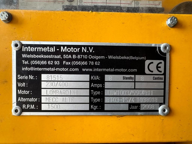 Himoinsa Lombardini LDW 1003 Mecc Alte Spa 9 kVA Supersilent generatorset in 8 ft container - Generator set: picture 5 Himoinsa Lombardini LDW 1003 Mecc Alte Spa 9 kVA Supersilent generatorset in 8 ft container - Generator set: picture 5