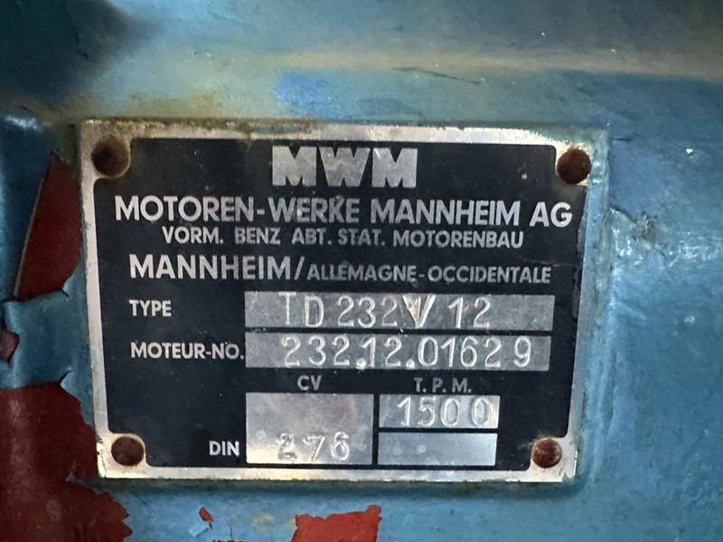 MWM TD 232 V12 Jeumont Schneider 215 kVA noodstroom generatorset - Generator set: picture 3 MWM TD 232 V12 Jeumont Schneider 215 kVA noodstroom generatorset - Generator set: picture 3