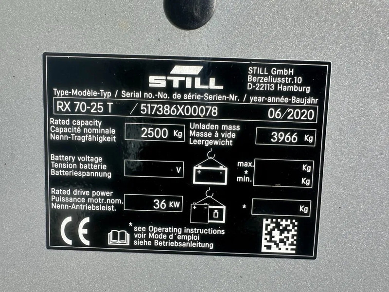 Still RX70-25 T 2.5 ton Duplex Sideshift LPG Heftruck 2020 - LPG forklift: picture 3 Still RX70-25 T 2.5 ton Duplex Sideshift LPG Heftruck 2020 - LPG forklift: picture 3