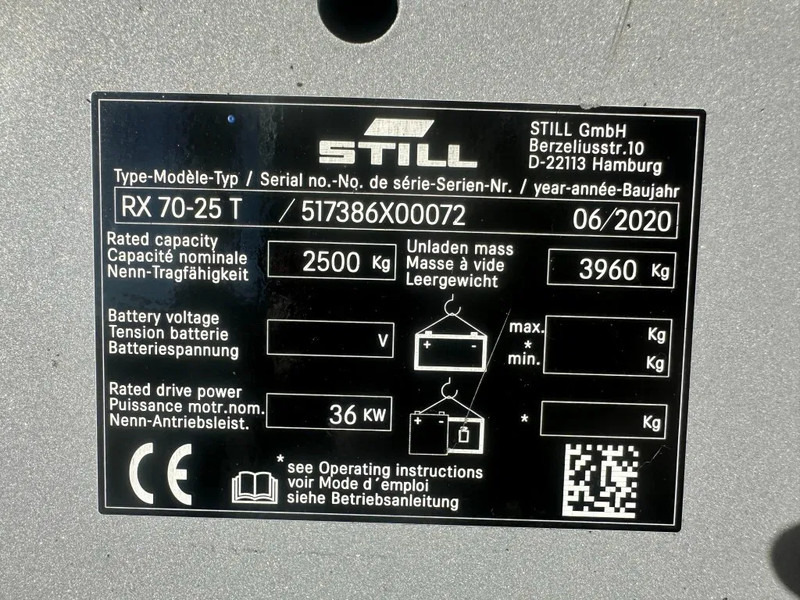 Still RX70-25 T 2.5 ton Duplex Sideshift LPG Heftruck 2020 - LPG forklift: picture 3 Still RX70-25 T 2.5 ton Duplex Sideshift LPG Heftruck 2020 - LPG forklift: picture 3