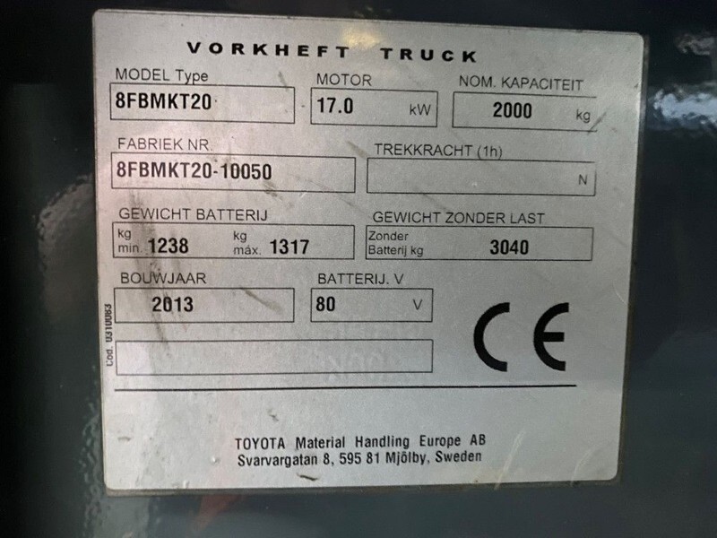 Toyota 2 ton Traigo 20 Duplex Sideshift Elektra Heftruck - Electric forklift: picture 5 Toyota 2 ton Traigo 20 Duplex Sideshift Elektra Heftruck - Electric forklift: picture 5