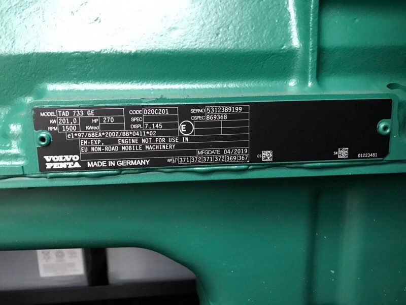 Volvo TAD 733 GE 225 kVA Supersilent generatorset New ! - Generator set: picture 5 Volvo TAD 733 GE 225 kVA Supersilent generatorset New ! - Generator set: picture 5