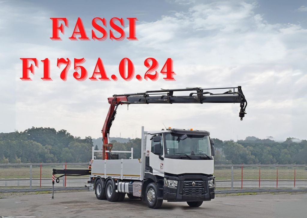 Renault C 380*PRITSCHE 5,45m*FASSI F175A.0.22+ FUNK/6x4 - Crane truck, Dropside/ Flatbed truck: picture 1 Renault C 380*PRITSCHE 5,45m*FASSI F175A.0.22+ FUNK/6x4 - Crane truck, Dropside/ Flatbed truck: picture 1