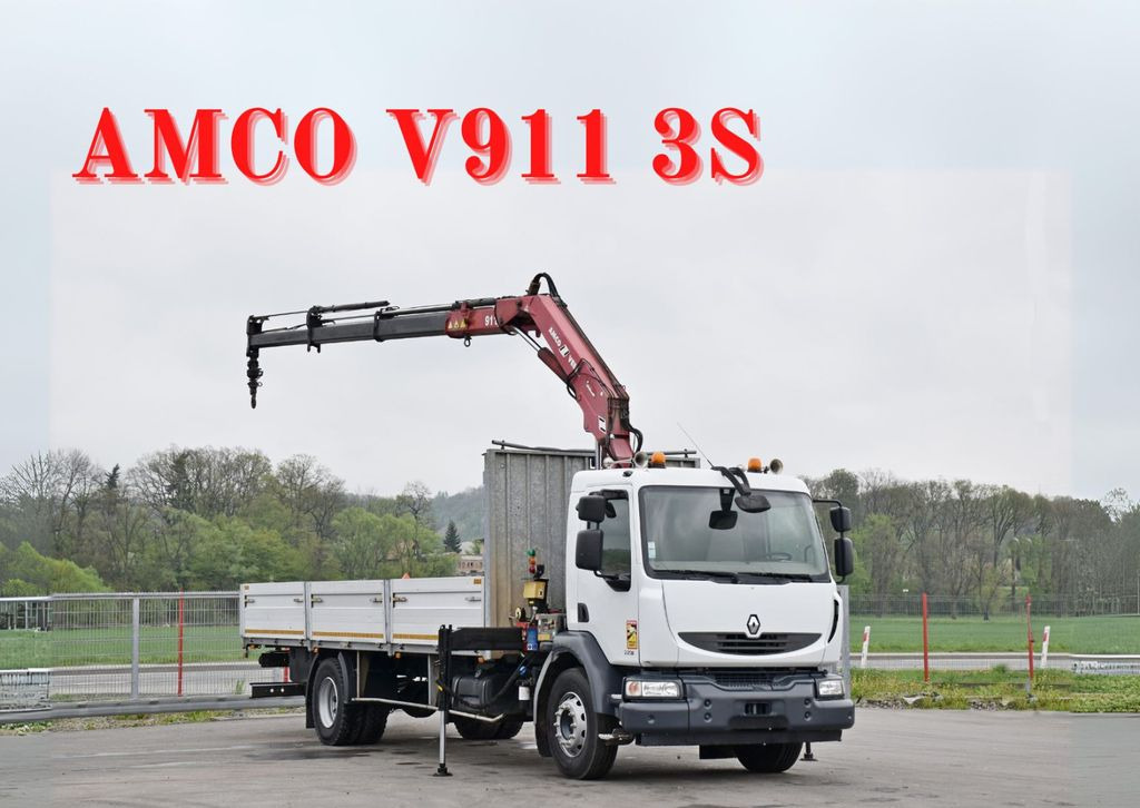 Renault MIDLUM 220 DXI *PRITSCHE 7,35m * KRAN + FUNK - Crane truck, Dropside/ Flatbed truck: picture 1 Renault MIDLUM 220 DXI *PRITSCHE 7,35m * KRAN + FUNK - Crane truck, Dropside/ Flatbed truck: picture 1