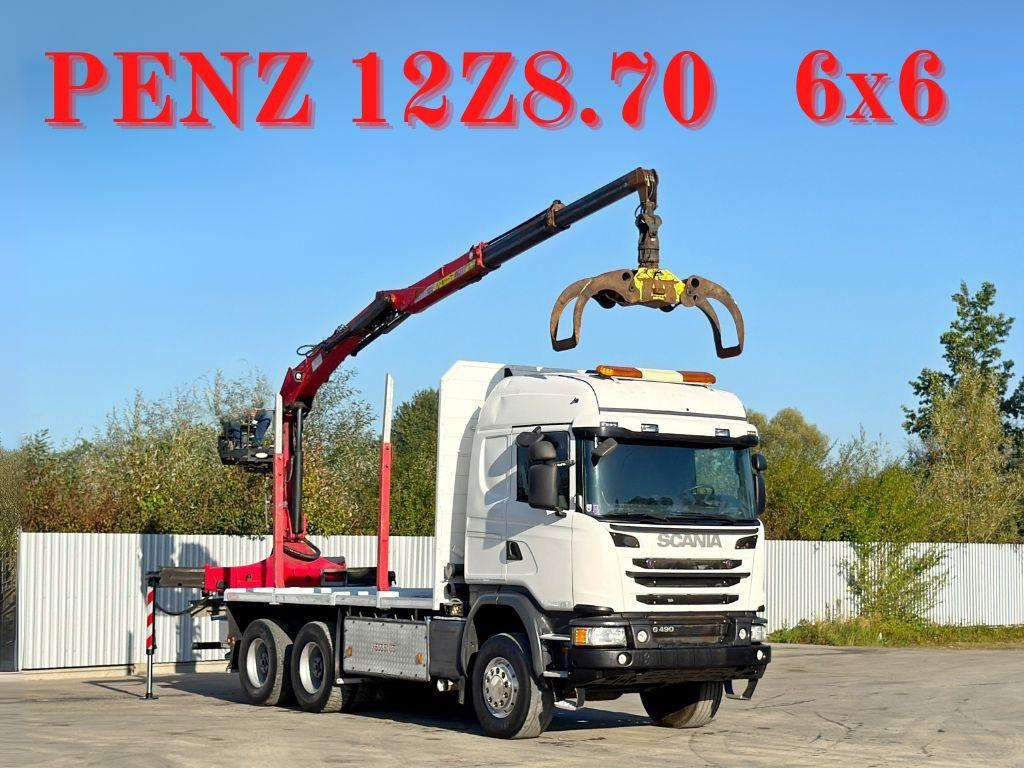 Scania G490* HOLZTRANSPORTER * PENZ 12Z8.70* 6x6 - Timber truck, Crane truck: picture 1 Scania G490* HOLZTRANSPORTER * PENZ 12Z8.70* 6x6 - Timber truck, Crane truck: picture 1