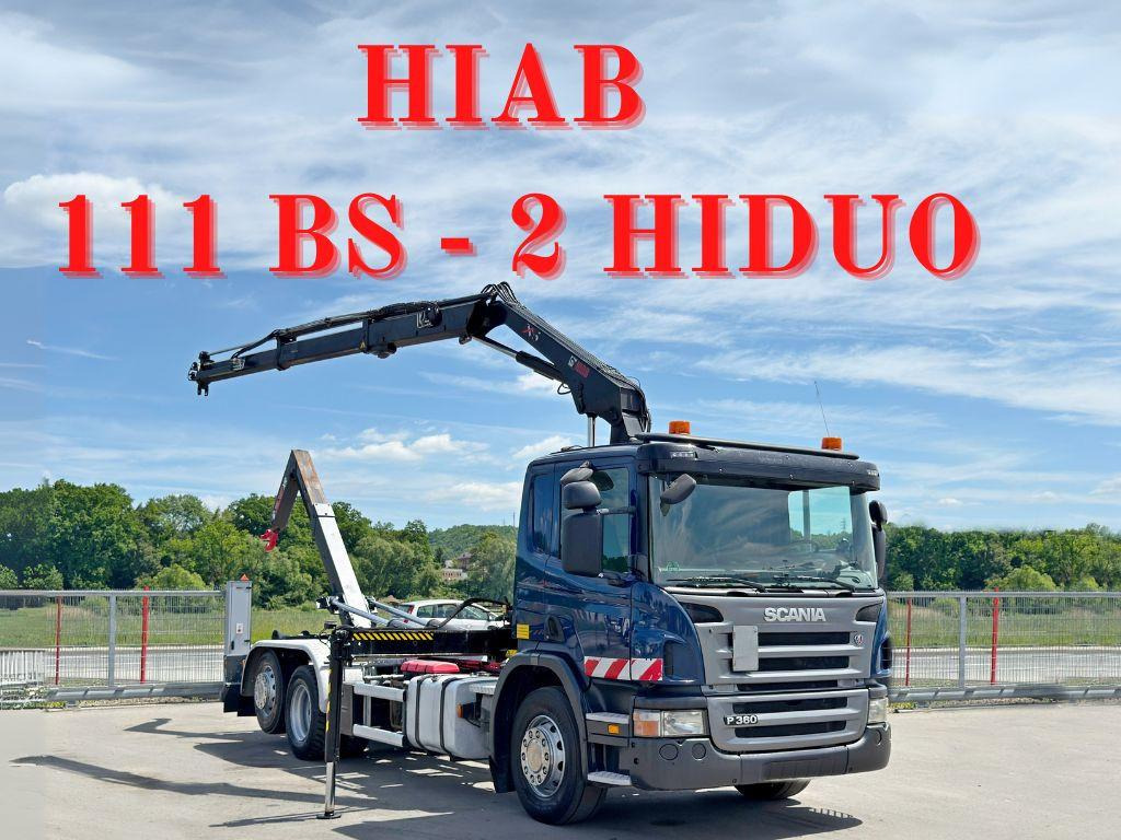 Scania P 360 * ABROLLKIPPER * HIAB 111 BS -2 HIDUO/FUNK - Hook lift truck, Crane truck: picture 1 Scania P 360 * ABROLLKIPPER * HIAB 111 BS -2 HIDUO/FUNK - Hook lift truck, Crane truck: picture 1