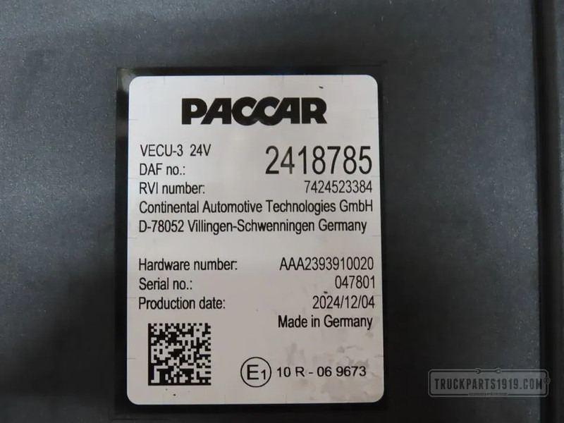 DAF 2418785 VECU Regeleenheid - ECU for Truck: picture 2 DAF 2418785 VECU Regeleenheid - ECU for Truck: picture 2