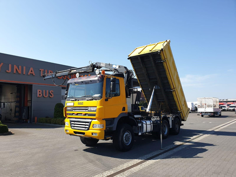 DAF CF GINAF X3335 S 6x6 DUMP TRUCK+HDS ATLAS 1460 HYDROBORD - Tipper, Crane truck: picture 1 DAF CF GINAF X3335 S 6x6 DUMP TRUCK+HDS ATLAS 1460 HYDROBORD - Tipper, Crane truck: picture 1