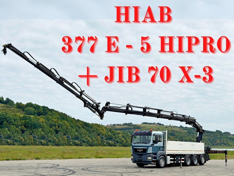 MAN TGS 35.400*HIAB 377 E-5 HIPRO+JIB 70X-3FUNK /8x4 - Dropside/ Flatbed truck, Crane truck: picture 1 MAN TGS 35.400*HIAB 377 E-5 HIPRO+JIB 70X-3FUNK /8x4 - Dropside/ Flatbed truck, Crane truck: picture 1